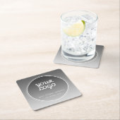 Uw logo en bewerkbare tekst | Donkergrijze gradiën Kartonnen Onderzetters (Insitu)