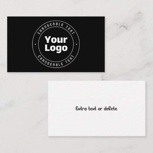 Uw Logo en bewerkbare tekst Sjabloon | Zwart & Wit (Voorkant / Achterkant)