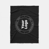 Uw Logo en bewerkbare tekst Sjabloon | Zwart & Wit Fleece Deken (Voorkant)
