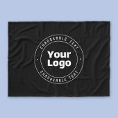 Uw Logo en bewerkbare tekst Sjabloon | Zwart & Wit Fleece Deken