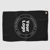 Uw Logo en bewerkbare tekst Sjabloon | Zwart & Wit Golfhanddoek (Horizontaal)