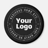 Uw Logo en bewerkbare tekst Sjabloon | Zwart & Wit Magneet (Voorkant)