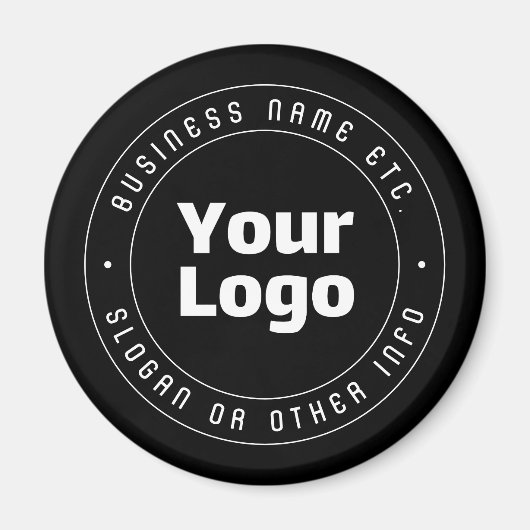 Uw Logo en bewerkbare tekst Sjabloon | Zwart & Wit Magneet (Voorkant)