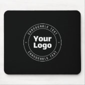 Uw Logo en bewerkbare tekst Sjabloon | Zwart & Wit Muismat (Voorkant)