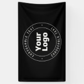 Uw Logo en bewerkbare tekst Sjabloon | Zwart & Wit Spandoek (Verticaal)