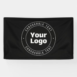 Uw Logo en bewerkbare tekst Sjabloon | Zwart & Wit Spandoek