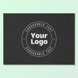 Uw Logo en bewerkbare tekst Sjabloon | Zwart & Wit Tissuepapier