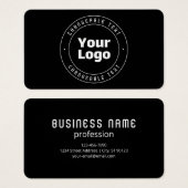 Uw Logo en bewerkbare tekst Sjabloon | Zwart & Wit Visitekaartje (Voorkant /achterkant)