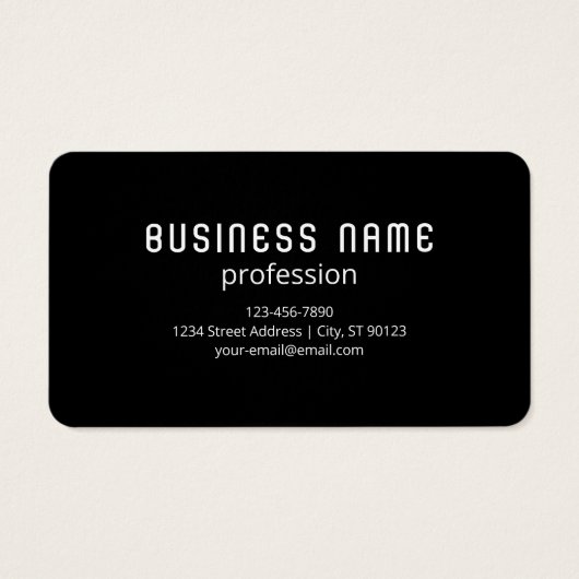 Uw Logo en bewerkbare tekst Sjabloon | Zwart & Wit Visitekaartje (Achterkant)