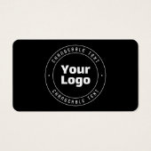 Uw Logo en bewerkbare tekst Sjabloon | Zwart & Wit Visitekaartje (Voorkant)