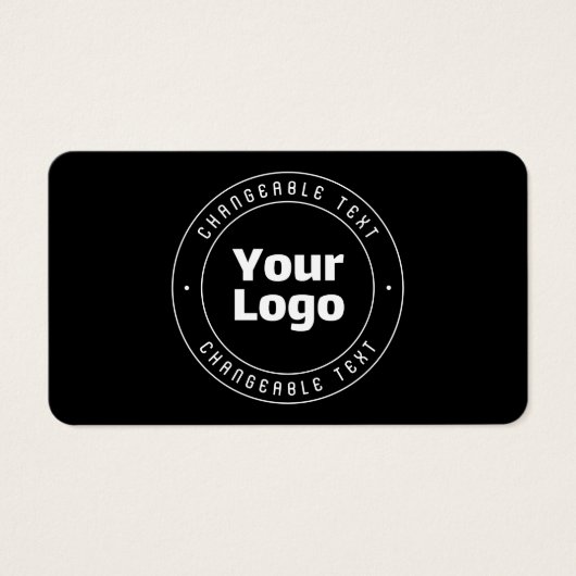 Uw Logo en bewerkbare tekst Sjabloon | Zwart & Wit Visitekaartje (Voorkant)