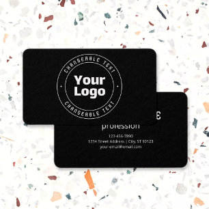 Uw Logo en bewerkbare tekst Sjabloon Zwart & Wit Visitekaartje