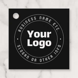 Uw logo en bewerkbare tekstsjabloon Zwart en wit Bedankjes Labels