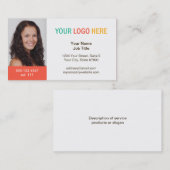 Uw logo en fotoheadshot professioneel bedrijf visitekaartje (Voorkant / Achterkant)