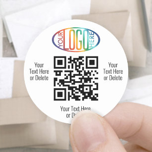 Uw Logo- en kwaliteitscontrolecode voor bedrijven  Ronde Sticker