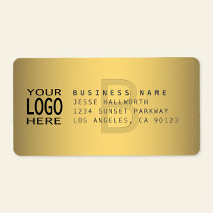 Uw Logo en modern Faux Metal Return-adres Etiket