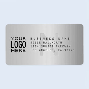 Uw Logo en modern Faux Metal Return-adres Etiket