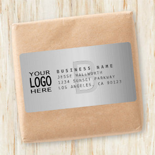 Uw Logo en modern Faux Metal Return-adres Etiket