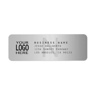 Uw Logo en modern Faux Metal Return-adres Etiket