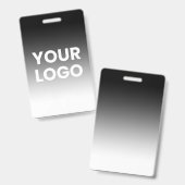 Uw logo en moderne bewerkbare kleurgradiënt badge (Voor- en achterkant)