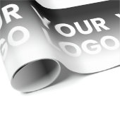 Uw logo en moderne bewerkbare kleurverloop cadeaupapier (Rol Hoek)