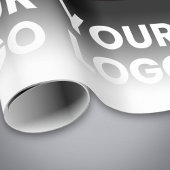 Uw logo en moderne bewerkbare kleurverloop cadeaupapier