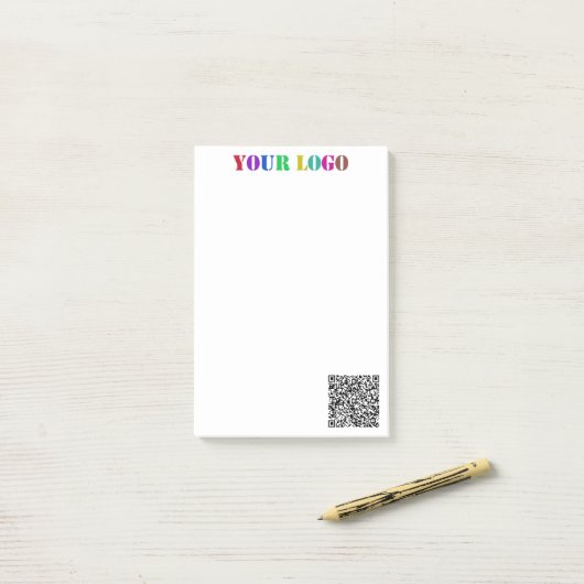 Uw Logo en QR Code Business Post-it® notes (Op bureau)