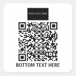 Uw Logo- en QR-code Vierkante Sticker