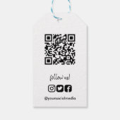 Uw Logo- en QR-code voor sociale media Prijs Cadeaulabel (Achterkant)