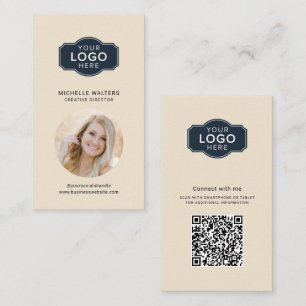 Uw Logo en QR-code Werknemers Foto Visitekaartje