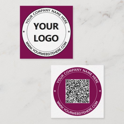 Uw Logo- en QR-codestempel voor visitekaartjes (Voorkant / Achterkant)