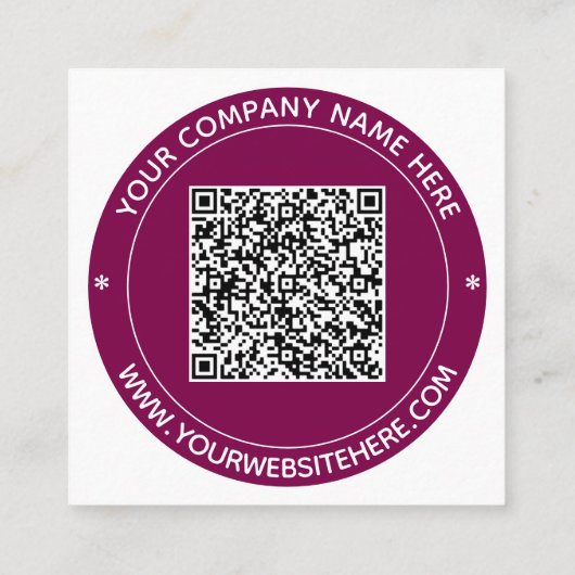 Uw Logo- en QR-codestempel voor visitekaartjes (Achterkant)