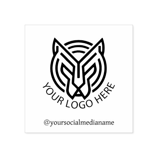 Uw Logo en sociale media, Verpakkingszaken Rubberstempel (Afrduk)