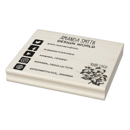 Uw logo- en sociale mediapictogrammen rubberstempel