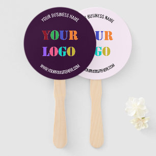 Uw Logo en tekst Promotionele Hand Fan voorbeeld Handwaaier
