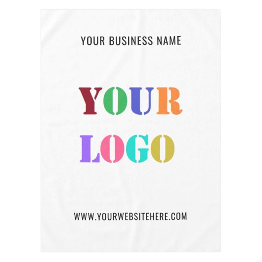 Uw Logo en tekst promotionele zakelijke tafelkleed (Voorkant)