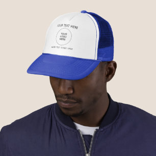 Uw Logo en tekst Womens White Royal Trucker Pet