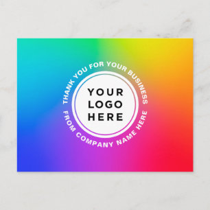 Uw Logo en tekstregenboog Persoonlijk Dank u Briefkaart