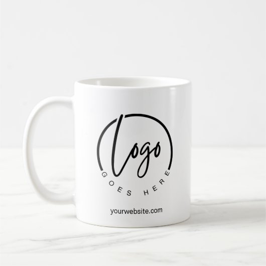 Uw Logo en website  koffie Mok (Links)