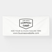 Uw Logo en zakelijke website op maat toevoegen Spandoek (Horizontaal)