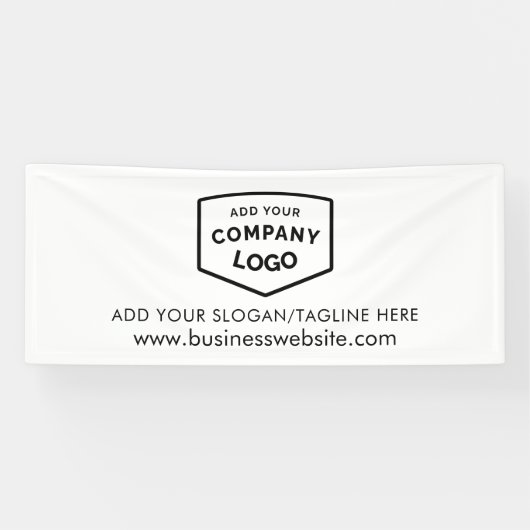 Uw Logo en zakelijke website op maat toevoegen Spandoek (Horizontaal)