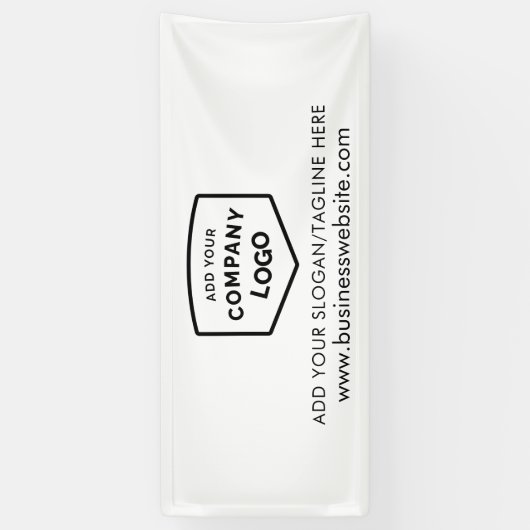 Uw Logo en zakelijke website op maat toevoegen Spandoek (Verticaal)