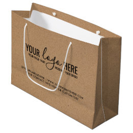 Uw Logo Evenement Bedrijfs Bedrijfslogo Kraft Groot Cadeauzakje