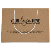 Uw Logo Evenement Bedrijfsmerk Kraft Groot Cadeauzakje (Voorkant)