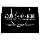 Uw Logo Evenement Bedrijfsmerk Zwart Groot Cadeauzakje (Voorkant)