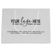 Uw logo evenementenbedrijf bedrijfs branding grijs groot cadeauzakje (Voorkant)