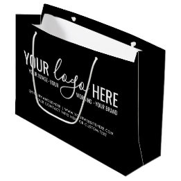 Uw logo evenementenbedrijf bedrijfs branding zwart groot cadeauzakje
