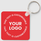 Uw Logo/eventuele geüploade Afbeelding en circulai Sleutelhanger (Achterkant)