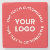 Uw Logo/eventuele geüploade Afbeelding en circulai Stenen Onderzetter (Voorkant)