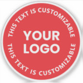 Uw Logo/eventuele geüploade Afbeelding en circulai Sticker (Voorkant)